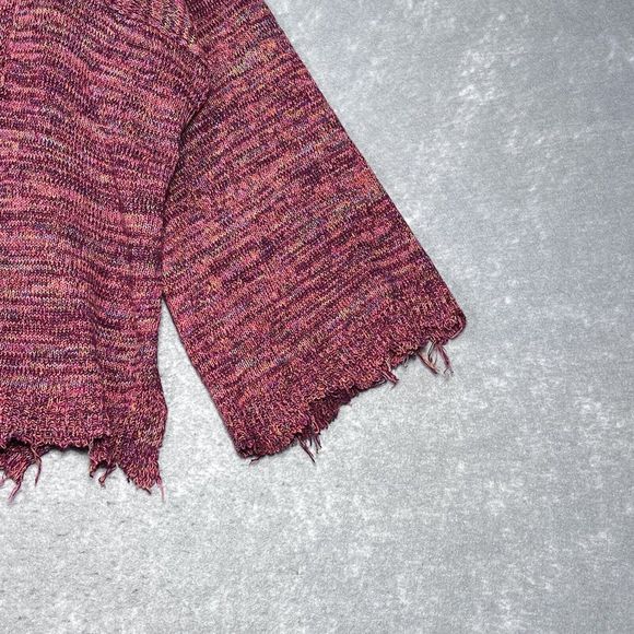 Free People Sweater Medium Prism Spacedye Sweater Pullover Oversized Raw Hem - Picture 3 of 14